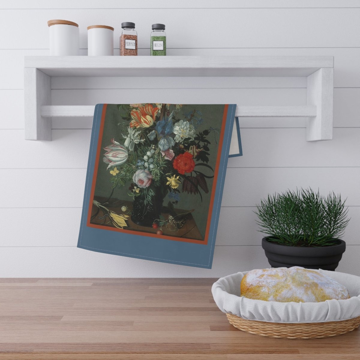 Vase of Flowers and a Butterfly | Tea Towel - Tea Towel - Piccolo Fiore Prints