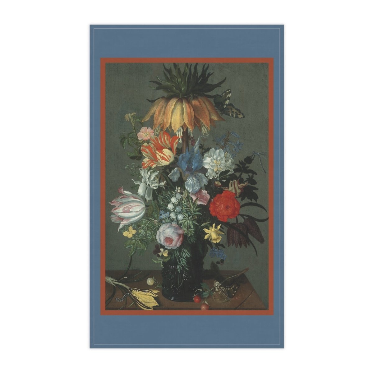 Vase of Flowers and a Butterfly | Tea Towel - Tea Towel - Piccolo Fiore Prints