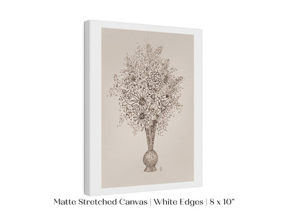 Vase of Flowers Sketch | P384 - Single Art Prints - Piccolo Fiore Prints