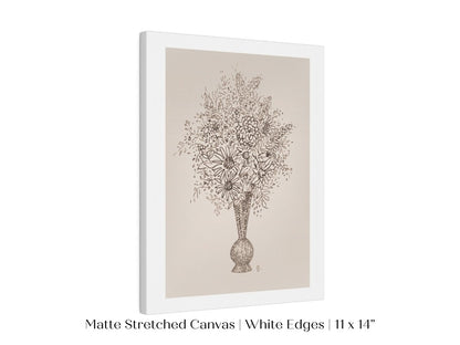 Vase of Flowers Sketch | P384 - Single Art Prints - Piccolo Fiore Prints