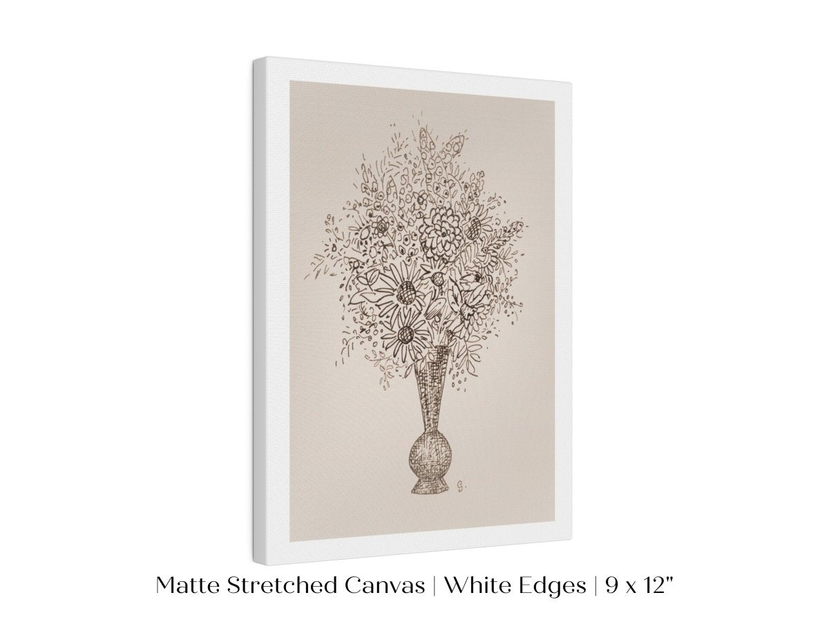 Vase of Flowers Sketch | P384 - Single Art Prints - Piccolo Fiore Prints
