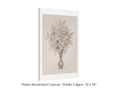 Vase of Flowers Sketch | P384 - Single Art Prints - Piccolo Fiore Prints