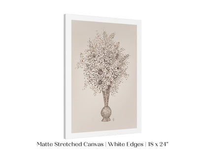 Vase of Flowers Sketch | P384 - Single Art Prints - Piccolo Fiore Prints