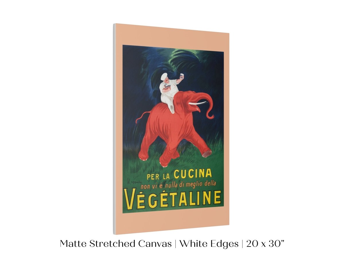 Vegetaline Elephant and Chef Italian Advertisement | P693 - Single Art Prints - Piccolo Fiore Prints