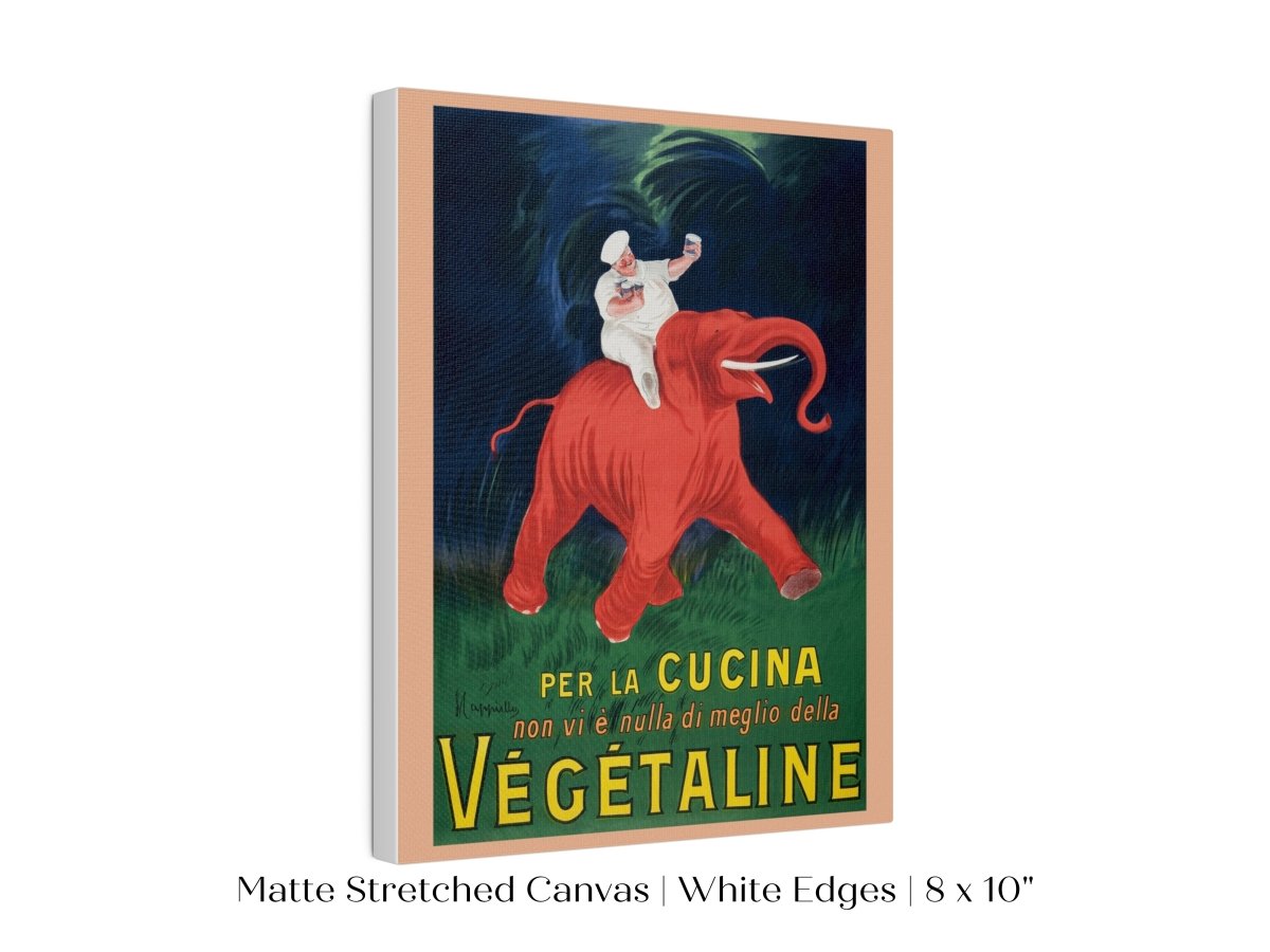 Vegetaline Elephant and Chef Italian Advertisement | P693 - Single Art Prints - Piccolo Fiore Prints