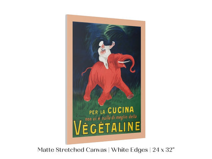 Vegetaline Elephant and Chef Italian Advertisement | P693 - Single Art Prints - Piccolo Fiore Prints