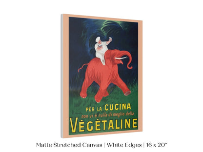 Vegetaline Elephant and Chef Italian Advertisement | P693 - Single Art Prints - Piccolo Fiore Prints