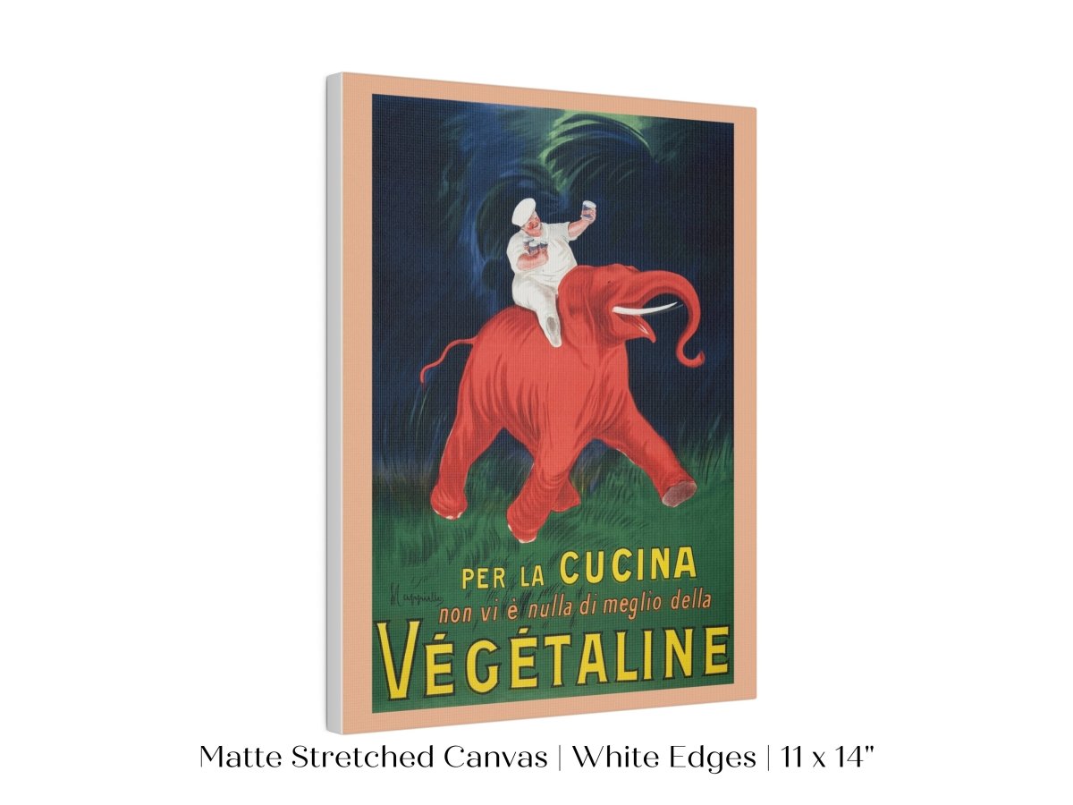 Vegetaline Elephant and Chef Italian Advertisement | P693 - Single Art Prints - Piccolo Fiore Prints