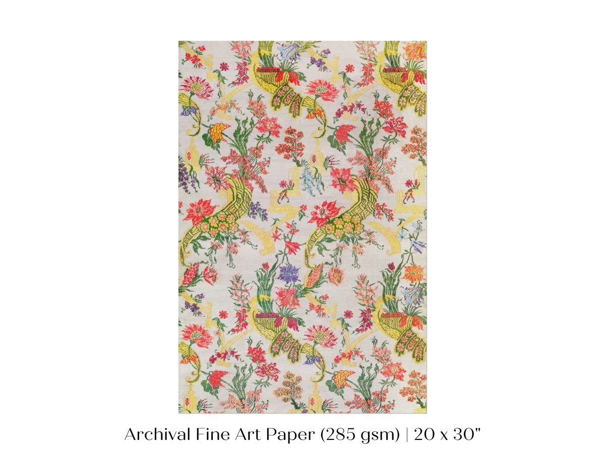 Vintage Floral Wallpaper Pattern | P145 - Single Art Prints - Piccolo Fiore Prints