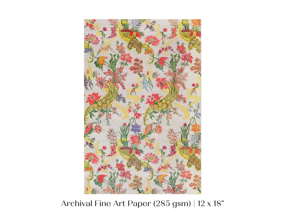 Vintage Floral Wallpaper Pattern | P145 - Single Art Prints - Piccolo Fiore Prints
