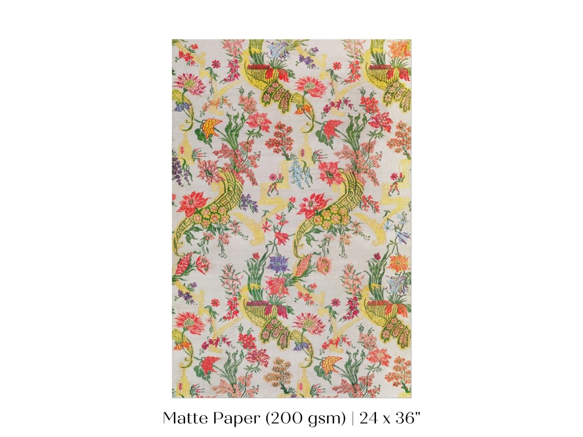 Vintage Floral Wallpaper Pattern | P145 - Single Art Prints - Piccolo Fiore Prints