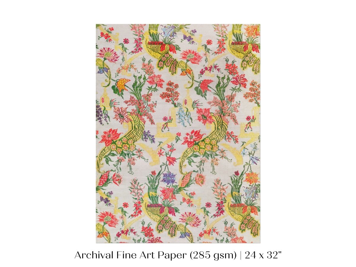 Vintage Floral Wallpaper Pattern | P145 - Single Art Prints - Piccolo Fiore Prints
