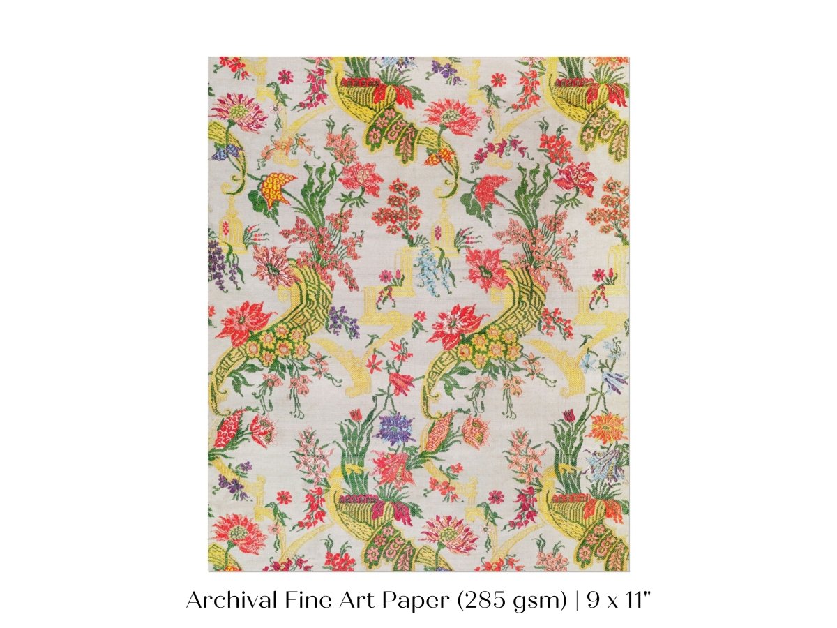 Vintage Floral Wallpaper Pattern | P145 - Single Art Prints - Piccolo Fiore Prints