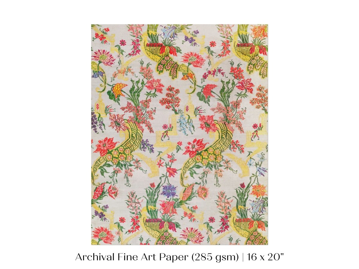 Vintage Floral Wallpaper Pattern | P145 - Single Art Prints - Piccolo Fiore Prints