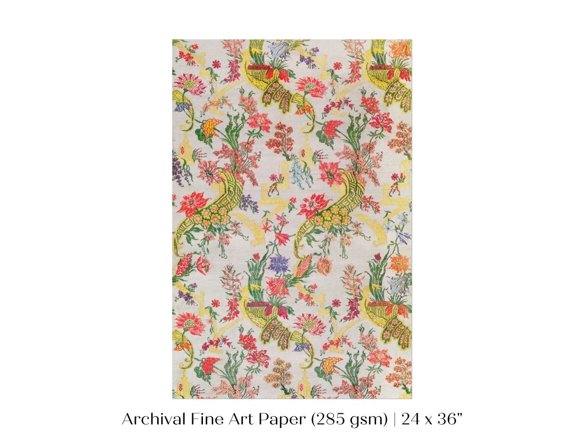 Vintage Floral Wallpaper Pattern | P145 - Single Art Prints - Piccolo Fiore Prints