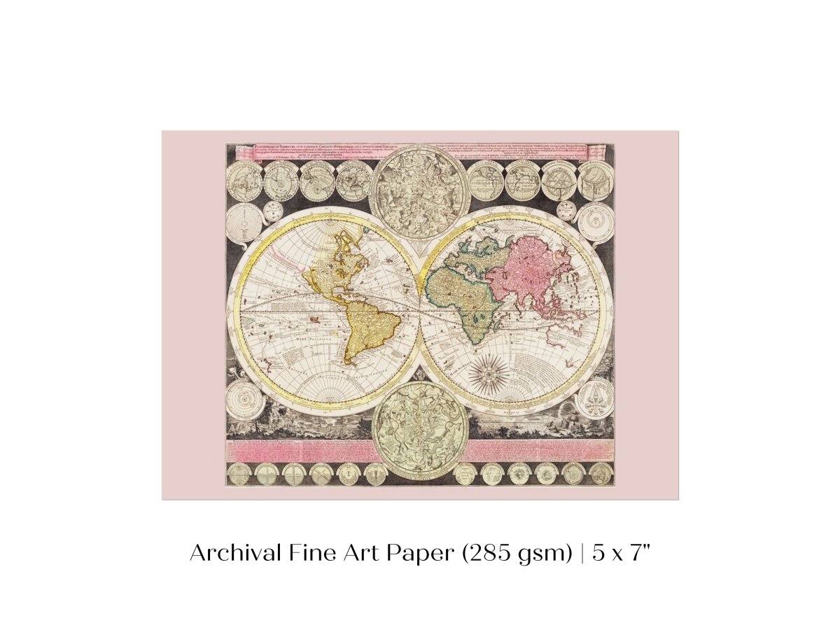 Vintage World Map | P162 - Single Art Prints - Piccolo Fiore Prints