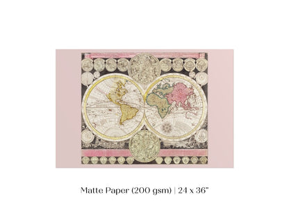 Vintage World Map | P162 - Single Art Prints - Piccolo Fiore Prints
