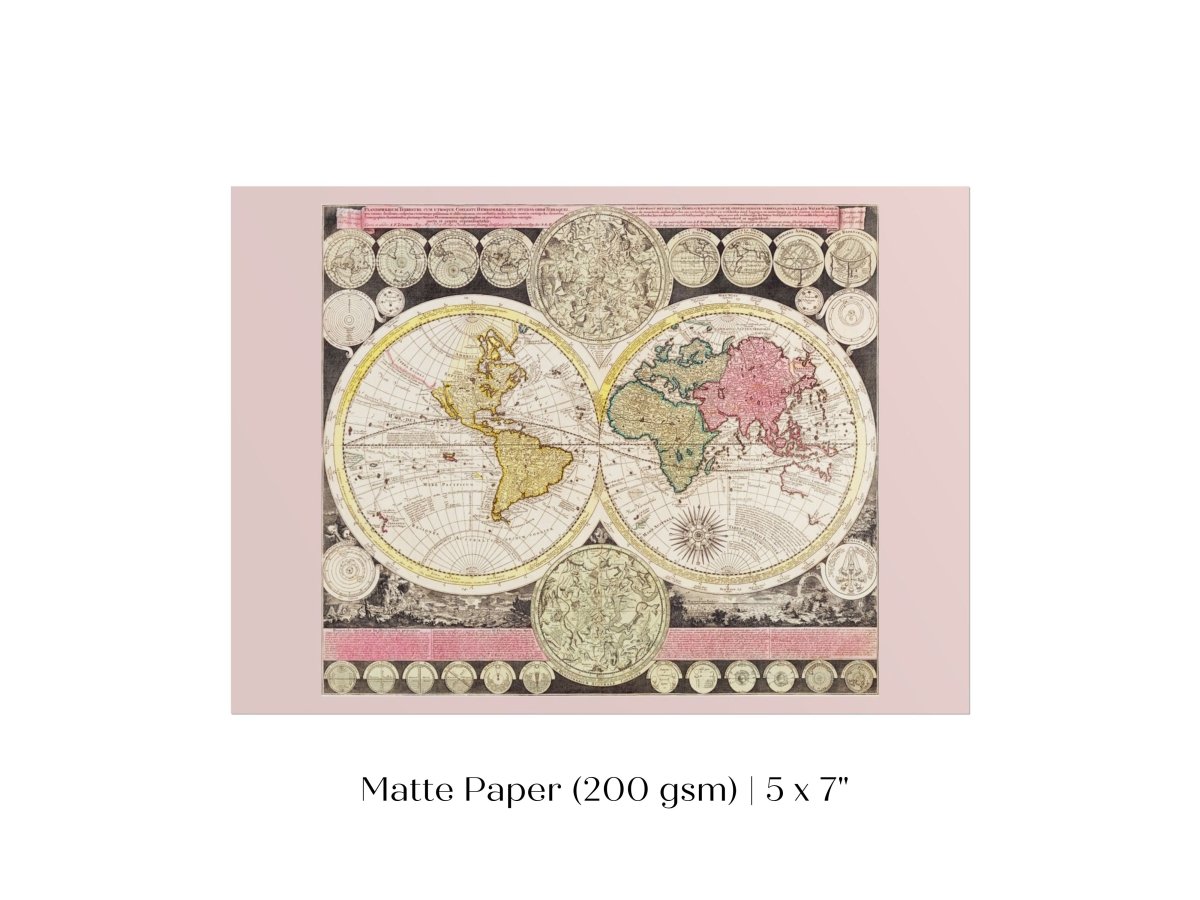 Vintage World Map | P162 - Single Art Prints - Piccolo Fiore Prints
