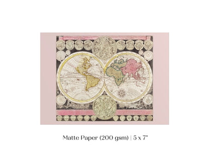 Vintage World Map | P162 - Single Art Prints - Piccolo Fiore Prints