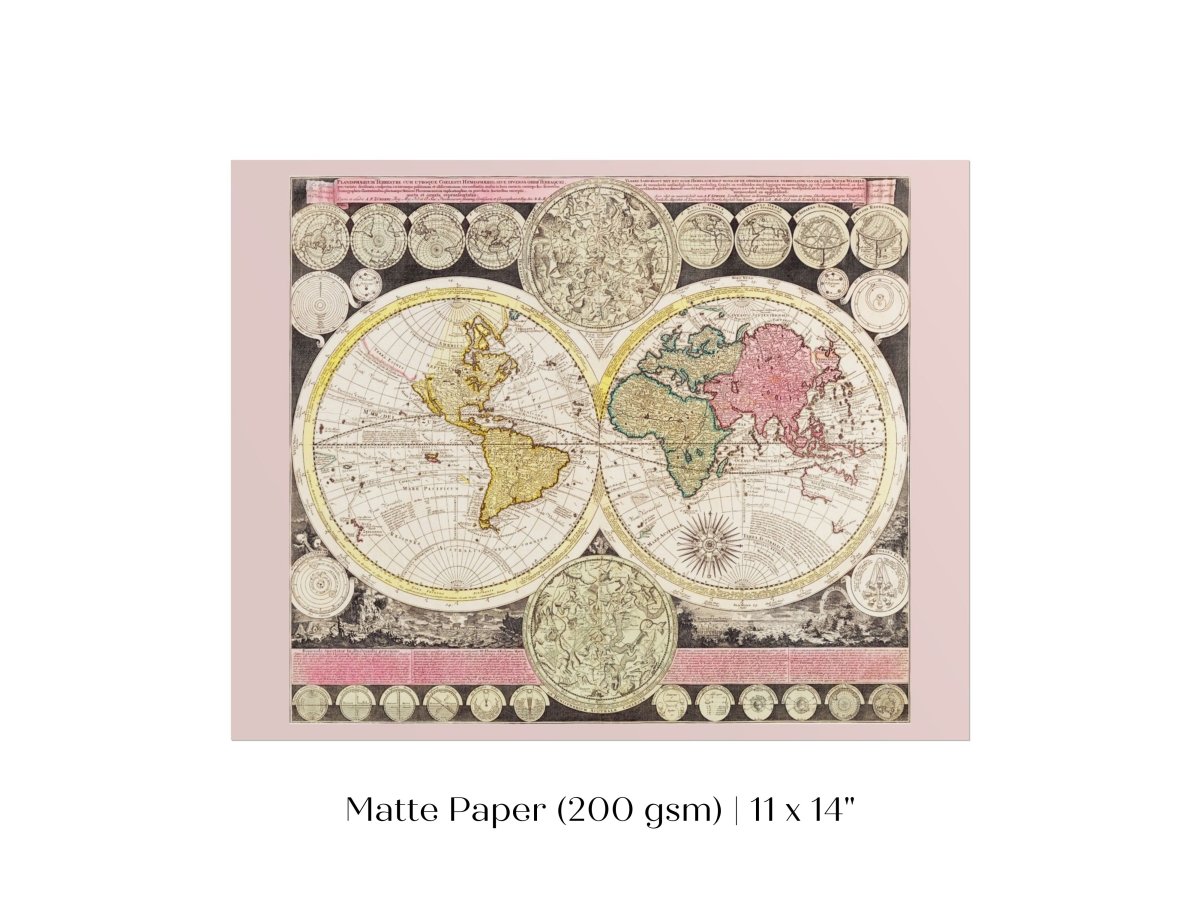 Vintage World Map | P162 - Single Art Prints - Piccolo Fiore Prints