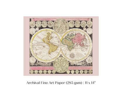 Vintage World Map | P162 - Single Art Prints - Piccolo Fiore Prints