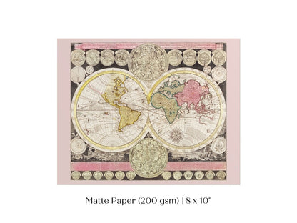 Vintage World Map | P162 - Single Art Prints - Piccolo Fiore Prints