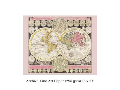 Vintage World Map | P162 - Single Art Prints - Piccolo Fiore Prints