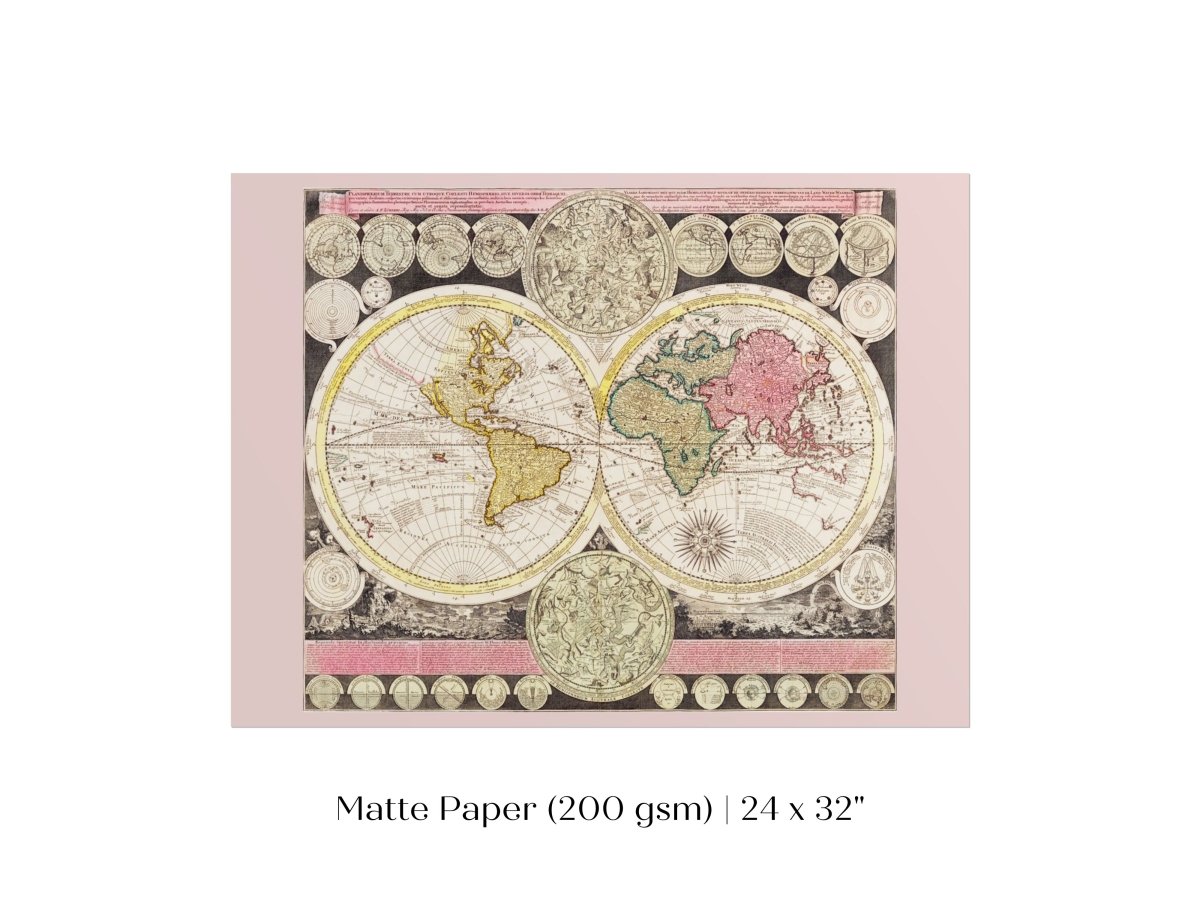 Vintage World Map | P162 - Single Art Prints - Piccolo Fiore Prints