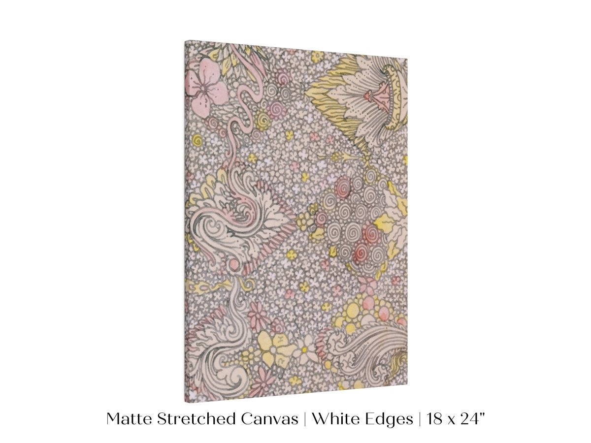 Watercolour Textile Pattern in Pink | P475 - Single Art Prints - Piccolo Fiore Prints