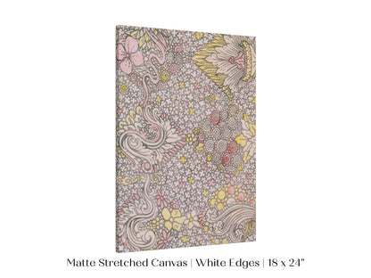 Watercolour Textile Pattern in Pink | P475 - Single Art Prints - Piccolo Fiore Prints