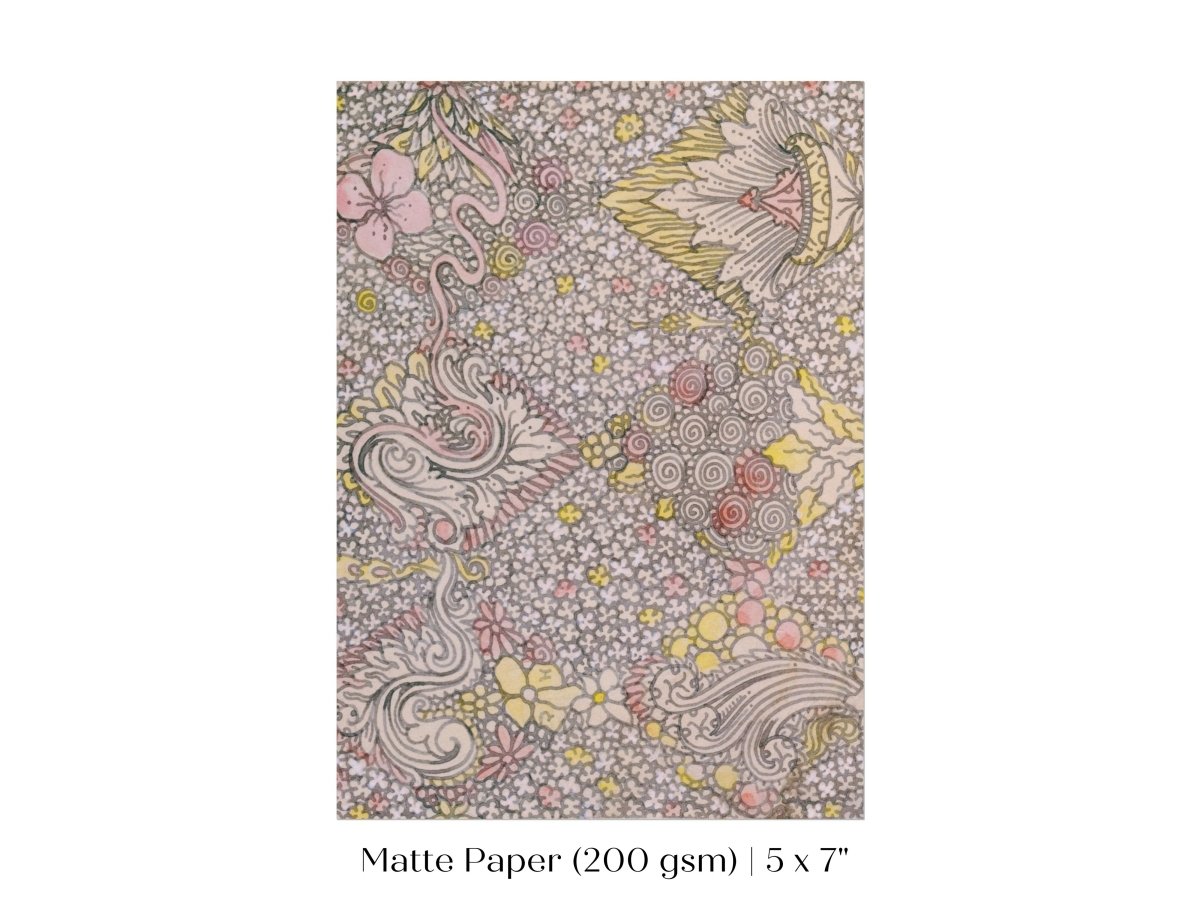 Watercolour Textile Pattern in Pink | P475 - Single Art Prints - Piccolo Fiore Prints