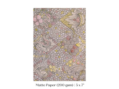 Watercolour Textile Pattern in Pink | P475 - Single Art Prints - Piccolo Fiore Prints