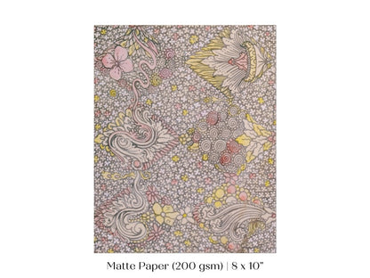 Watercolour Textile Pattern in Pink | P475 - Single Art Prints - Piccolo Fiore Prints