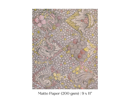 Watercolour Textile Pattern in Pink | P475 - Single Art Prints - Piccolo Fiore Prints
