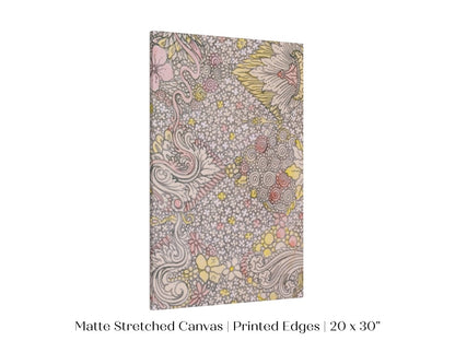 Watercolour Textile Pattern in Pink | P475 - Single Art Prints - Piccolo Fiore Prints