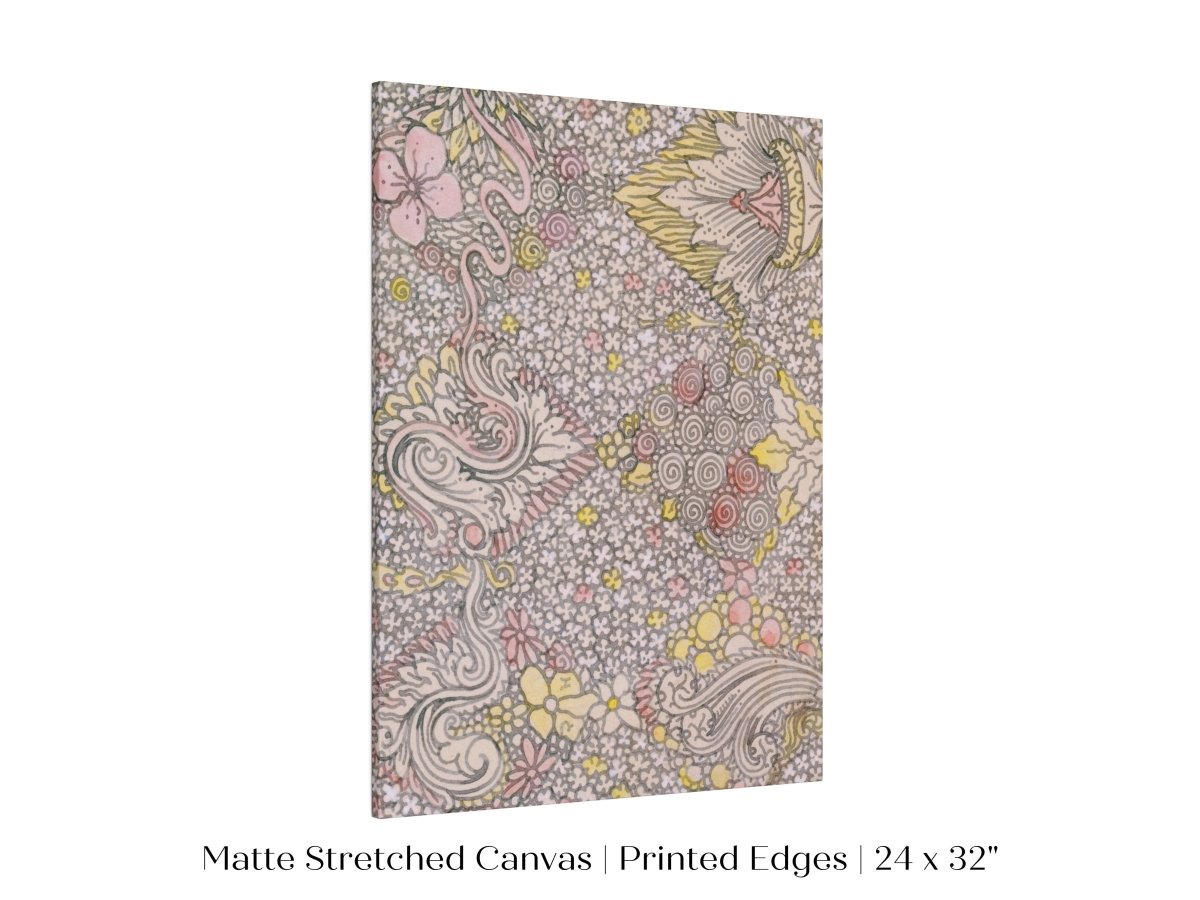 Watercolour Textile Pattern in Pink | P475 - Single Art Prints - Piccolo Fiore Prints