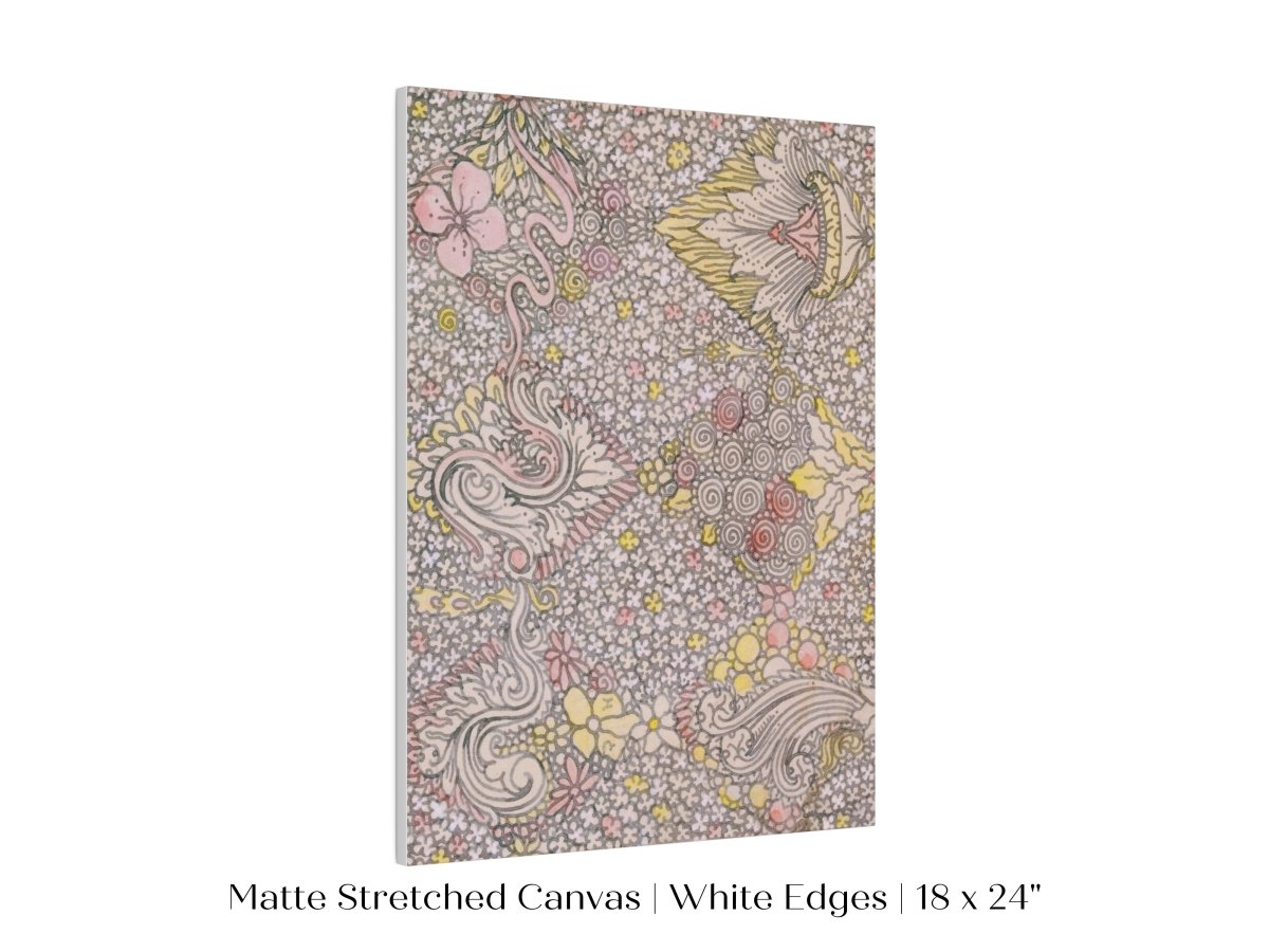 Watercolour Textile Pattern in Pink | P475 - Single Art Prints - Piccolo Fiore Prints
