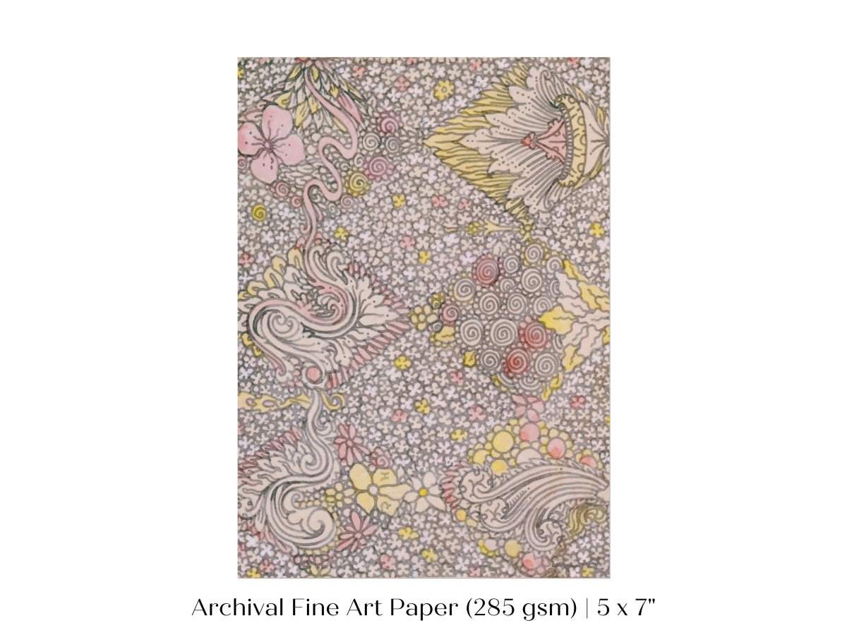 Watercolour Textile Pattern in Pink | P475 - Single Art Prints - Piccolo Fiore Prints
