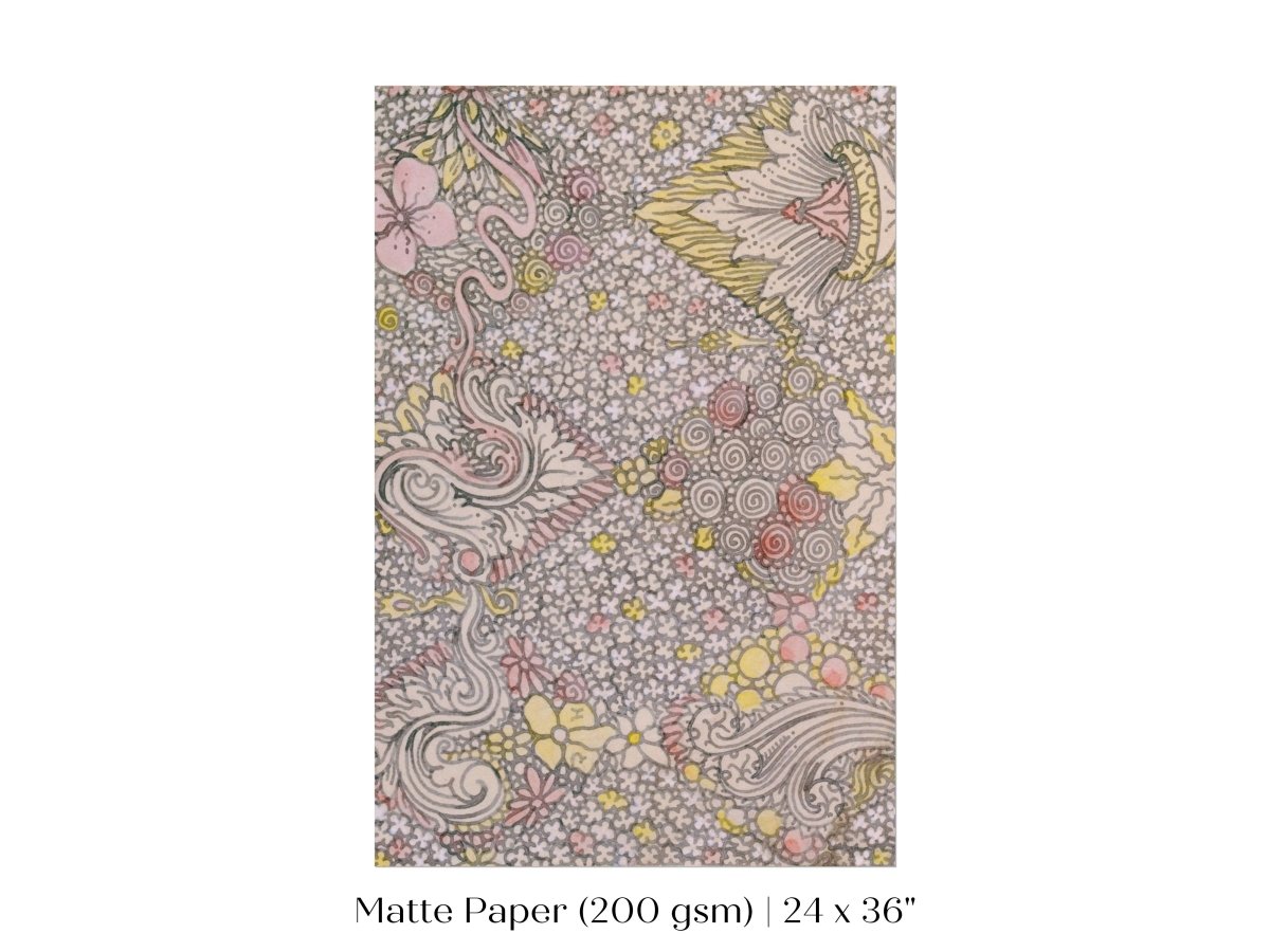 Watercolour Textile Pattern in Pink | P475 - Single Art Prints - Piccolo Fiore Prints
