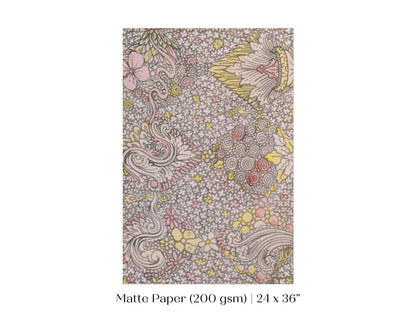 Watercolour Textile Pattern in Pink | P475 - Single Art Prints - Piccolo Fiore Prints