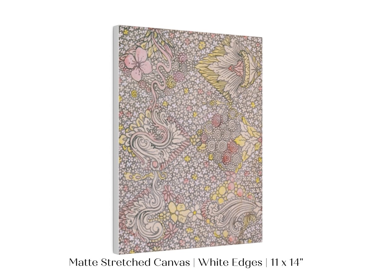 Watercolour Textile Pattern in Pink | P475 - Single Art Prints - Piccolo Fiore Prints