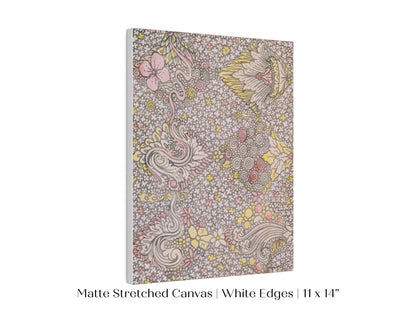 Watercolour Textile Pattern in Pink | P475 - Single Art Prints - Piccolo Fiore Prints