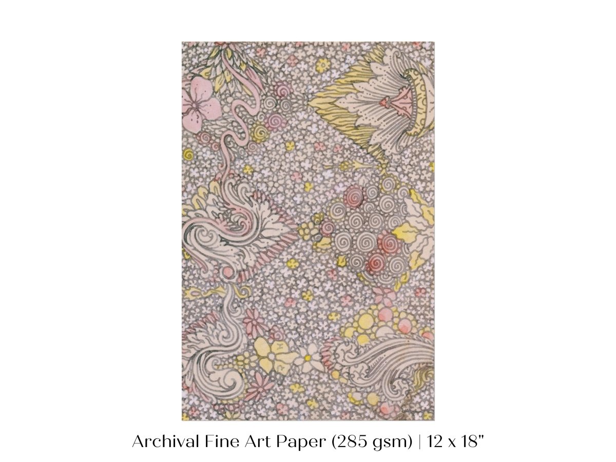 Watercolour Textile Pattern in Pink | P475 - Single Art Prints - Piccolo Fiore Prints