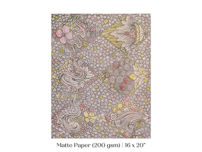 Watercolour Textile Pattern in Pink | P475 - Single Art Prints - Piccolo Fiore Prints