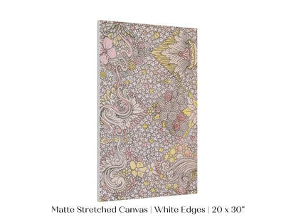 Watercolour Textile Pattern in Pink | P475 - Single Art Prints - Piccolo Fiore Prints