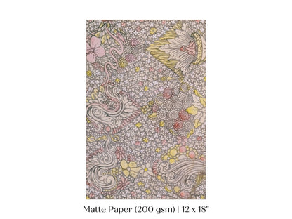 Watercolour Textile Pattern in Pink | P475 - Single Art Prints - Piccolo Fiore Prints