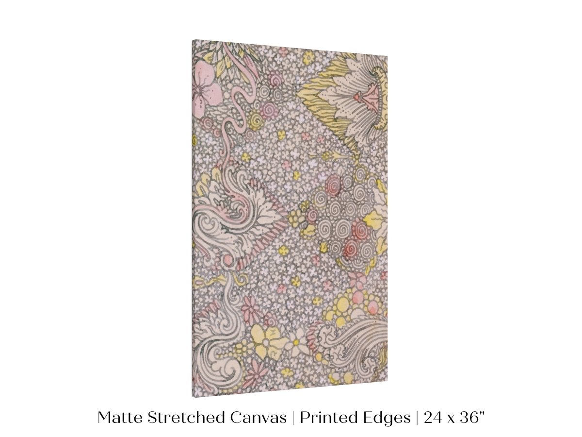 Watercolour Textile Pattern in Pink | P475 - Single Art Prints - Piccolo Fiore Prints