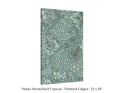 Watercolour Textile Pattern in Teal | P478 - Single Art Prints - Piccolo Fiore Prints