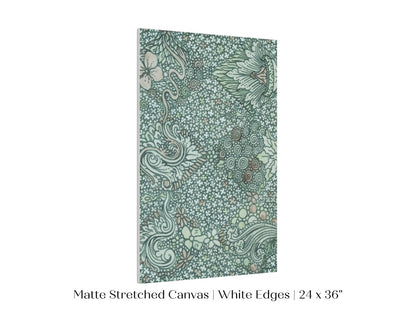 Watercolour Textile Pattern in Teal | P478 - Single Art Prints - Piccolo Fiore Prints