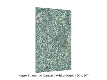 Watercolour Textile Pattern in Teal | P478 - Single Art Prints - Piccolo Fiore Prints